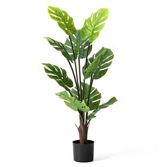 Glitzhome 3.5ft. Versatile Faux Monstera deliciosa Liebm in Pot