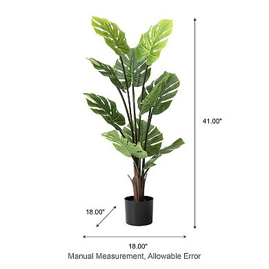 Glitzhome 3.5ft. Versatile Faux Monstera deliciosa Liebm in Pot