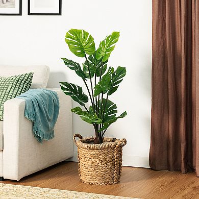 Glitzhome 3.5ft. Versatile Faux Monstera deliciosa Liebm in Pot