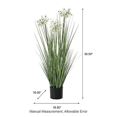 Glitzhome 3.25ft. Natural Onion Grass Artificial Plants in Pot