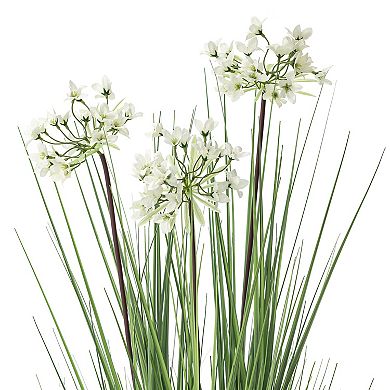 Glitzhome 3.25ft. Natural Onion Grass Artificial Plants in Pot