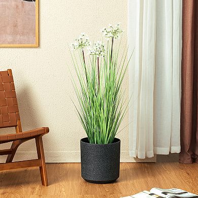 Glitzhome 3.25ft. Natural Onion Grass Artificial Plants in Pot