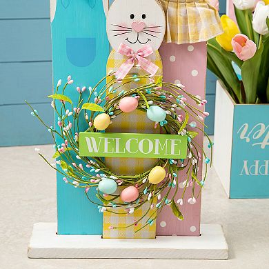 Glitzhome 30"H Unique Charming Easter Wooden Bunny Family Standing Decor