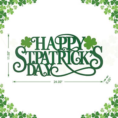 Glitzhome 24"L Metal "HAPPY St. Patrick's Day" Wall Decor with Smooth Cutting