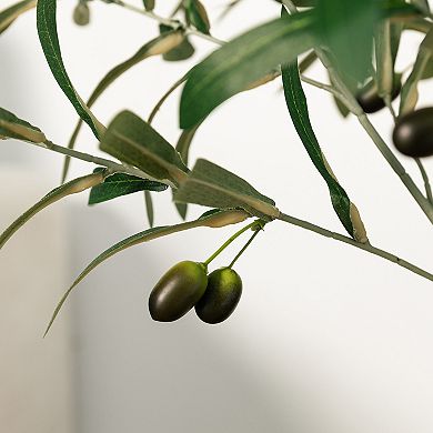 Glitzhome 4ft. Lifelike Faux Olive Tree in Pot