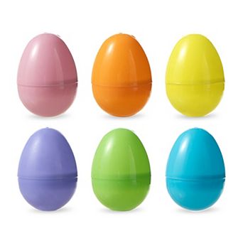 Glitzhome 90 pk 2.25"H Easter Plastic Fillable Eggs in 6 Colors