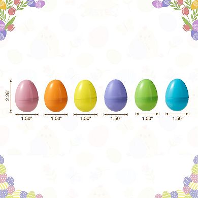Glitzhome 90PK 2.25"H Easter Plastic Fillable Eggs in 6 Colors