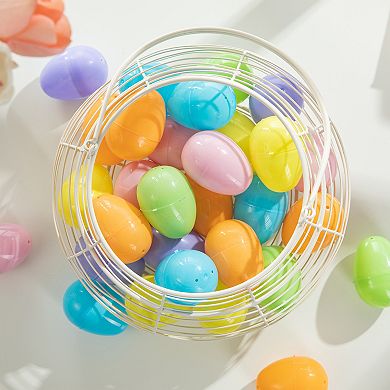 Glitzhome 90PK 2.25"H Easter Plastic Fillable Eggs in 6 Colors