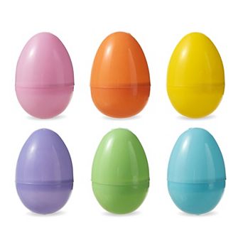 Glitzhome 60 pk 3"H Easter Plastic Fillable Eggs in 6 Assorted Colors