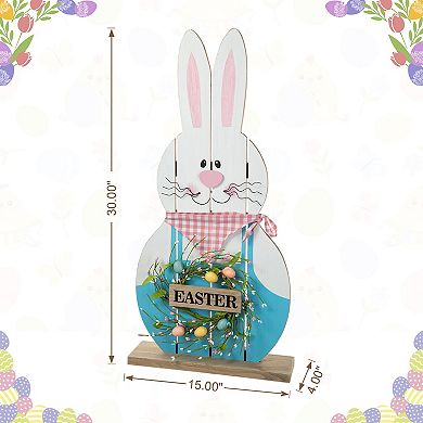 Glitzhome 30"H Easter Wooden Bunny Porch Décor