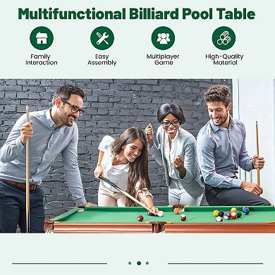 Folding Portable Billiards Table Game Set with Adjustable Foot Levelers
