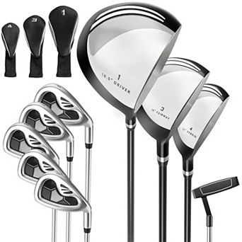 Men's 9 pc Complete Golf Club Set-Gray