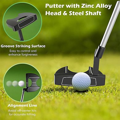 Men's 9 Pieces Complete Golf Club Set-Gray