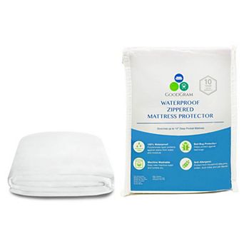 GoodGram 100% Waterproof & Bed Bug Proof Twin Size Zippered Mattress Cover