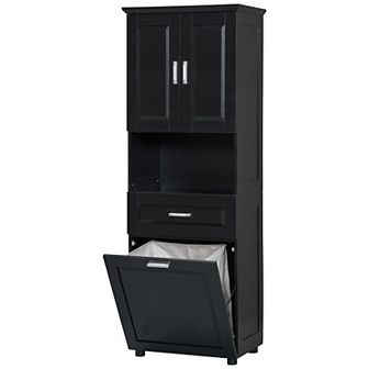 Merax Tall Bathroom Cabinet with Laundry Basket