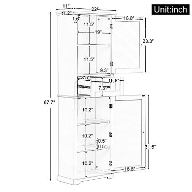 Merax Tall Bathroom Storage Cabinet