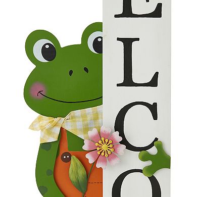 Glitzhome 36"H Elegant Wooden Frog Welcome Porch Décor