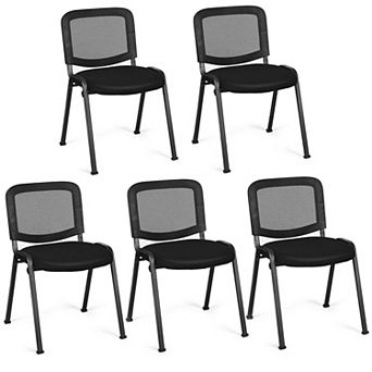Set Of 5 Stackable Mesh Back Conference Chairs For Office Or Meeting Rooms