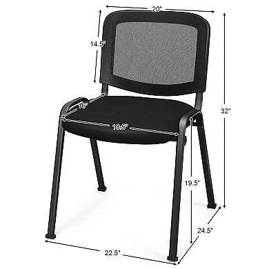 Set Of 5 Stackable Mesh Back Conference Chairs For Office Or Meeting Rooms