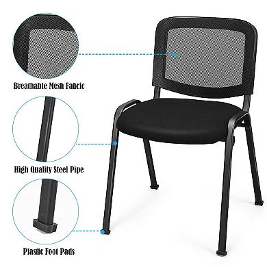 Set Of 5 Stackable Mesh Back Conference Chairs For Office Or Meeting Rooms