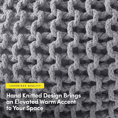 Sweet Home Round Knitted Pouf Ottoman