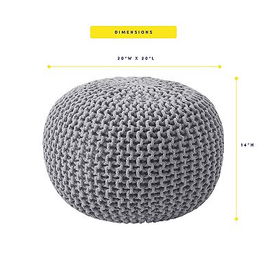 Sweet Home Round Knitted Pouf Ottoman