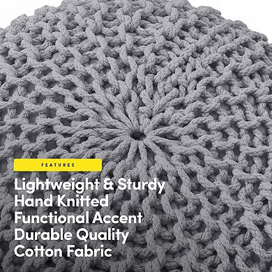 Sweet Home Round Knitted Pouf Ottoman