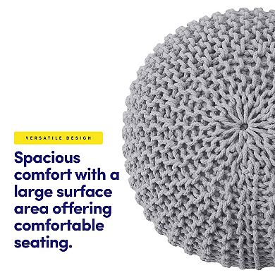 Sweet Home Round Knitted Pouf Ottoman