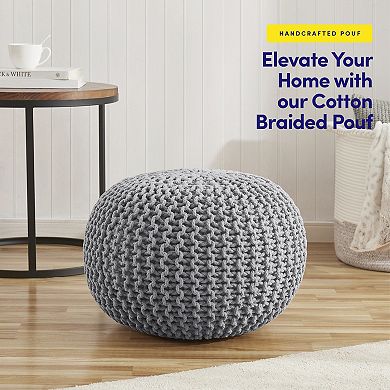 Sweet Home Round Knitted Pouf Ottoman