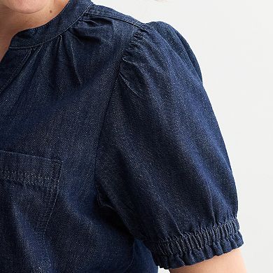 Women's Sonoma Goods For Life® Denim Puff Sleeve Shirt