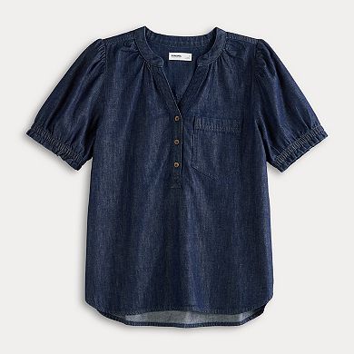 Women's Sonoma Goods For Life® Denim Puff Sleeve Shirt