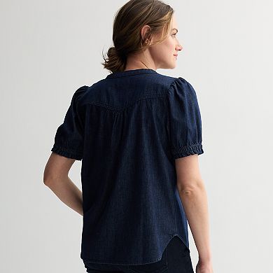 Women's Sonoma Goods For Life® Denim Puff Sleeve Shirt