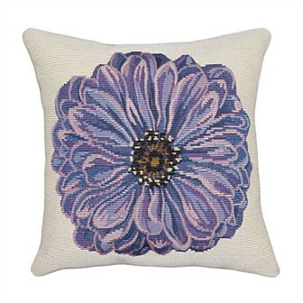 Liora Manne Marina Purple Flower Indoor/Outdoor Throw Pillow