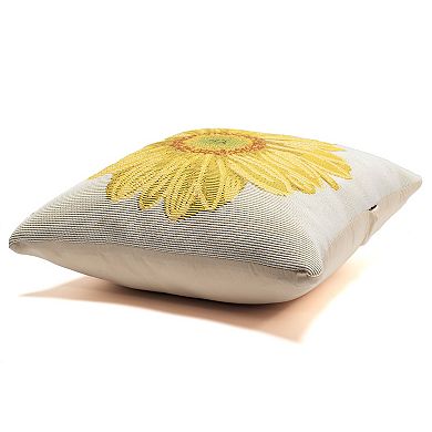 Liora Manne Marina Yellow Flower Indoor/Outdoor Throw Pillow