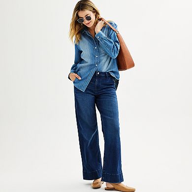 Petite Sonoma Goods For Life® Button-Down Denim Shirt