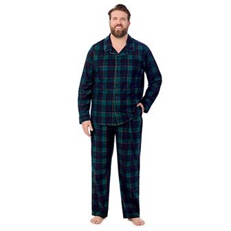 Big & Tall Cuddl Duds® Cozy Lodge Notch Collar Pajama Top & Pajama Bottoms Set