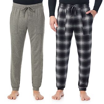 Mens Cuddl Duds® 2-Pack Banded Bottom French Terry Pajama Pants Set