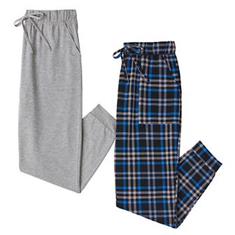 Mens Cuddl Duds® 2-Pack Banded Bottom French Terry Pajama Pants Set
