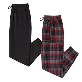 Mens Cuddl Duds® 2-Pack Banded Bottom French Terry Pajama Pants Set