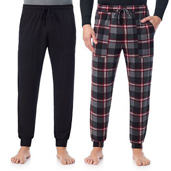 Mens Cuddl Duds® 2-Pack Banded Bottom French Terry Pajama Pants Set