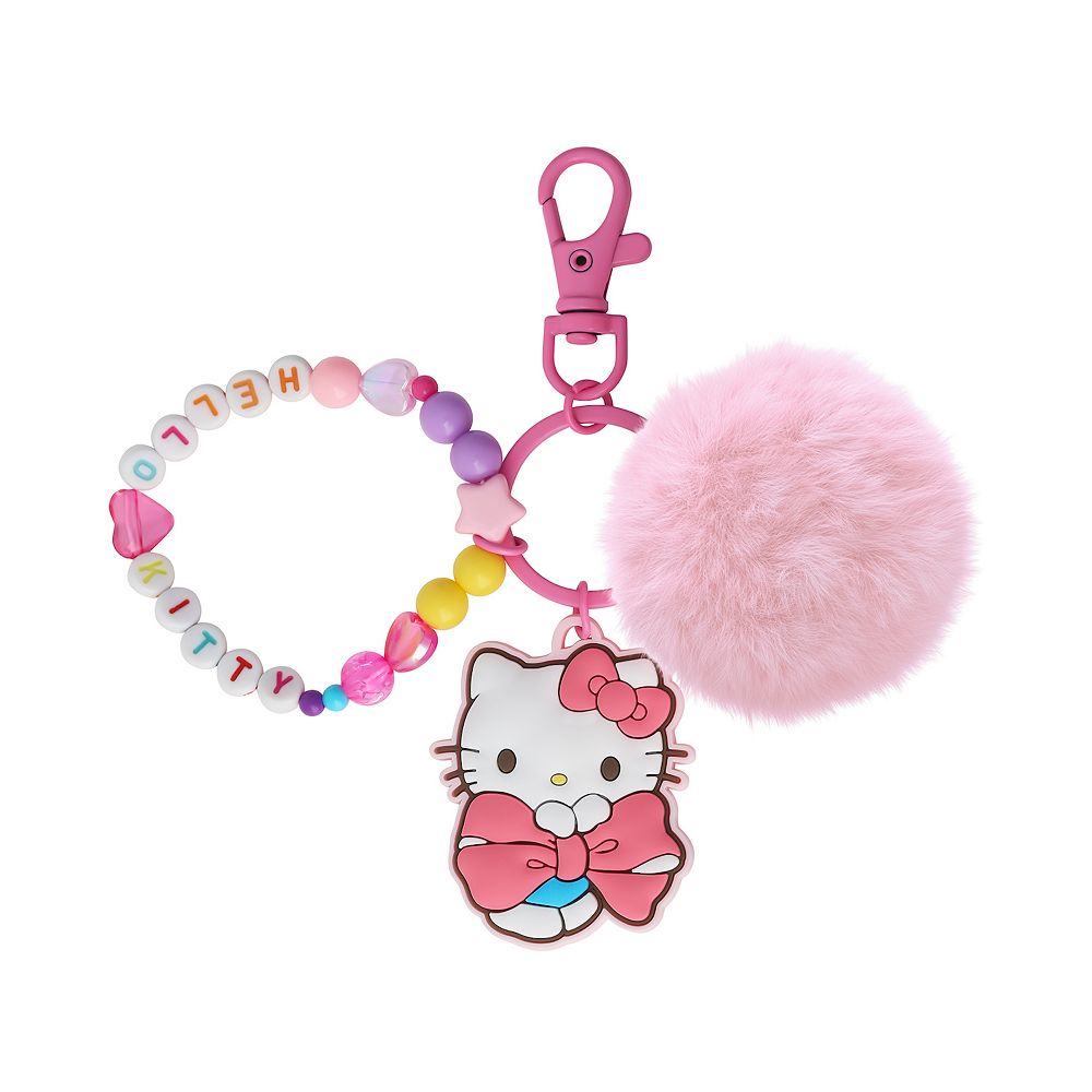 Sanrio Hello Kitty Word Bracelet Pom Pom Keychain