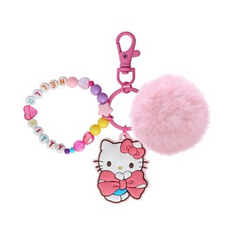 Sanrio Hello Kitty Word Bracelet Pom Pom Keychain