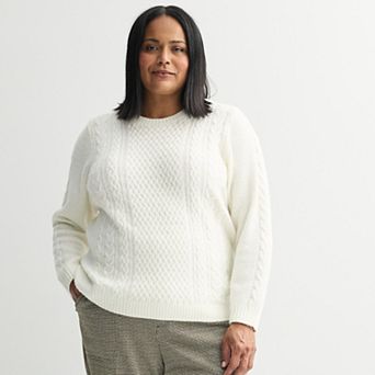 Plus Size Croft & Barrow® Raglan Sleeve Ringer Fairisle Sweater