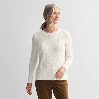 Petite Croft & Barrow® Raglan Sleeve Ringer Fairisle Sweater