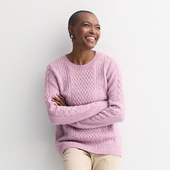 Petite Croft & Barrow® Raglan Sleeve Ringer Fairisle Sweater