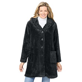 Woman Within Plus Size Swing Fleece Coat