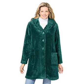 Woman Within Plus Size Swing Fleece Coat