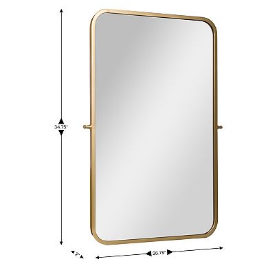 Emma and Oliver Pivot Wall Mirror with Metal Frame, Silver Backed Glass