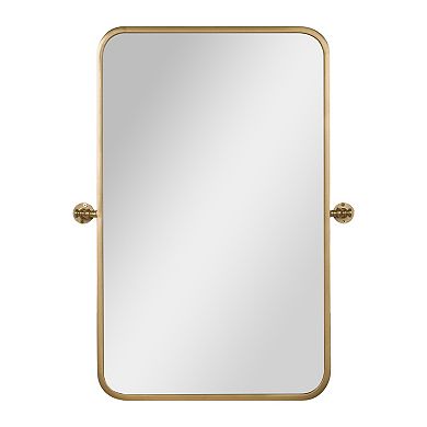 Emma and Oliver Pivot Wall Mirror with Metal Frame, Silver Backed Glass