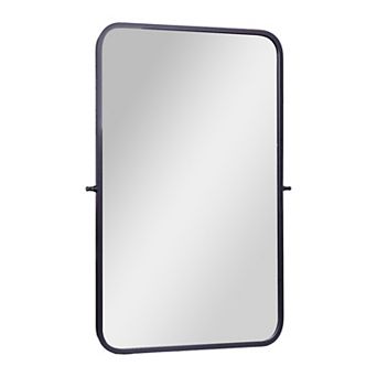 Emma and Oliver Pivot Wall Mirror with Metal Frame, Silver Backed Glass